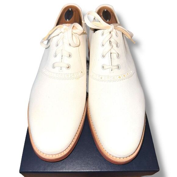 Ralph Lauren Purple Label Durham Buck Oxfords in Ivory Suede Men’s Sz 11 - Picture 7 of 16